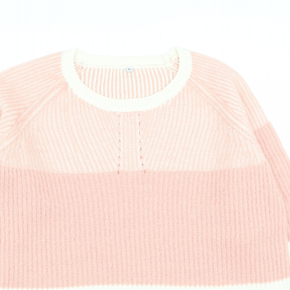Womens UK Size 12 Preworn Pink Pullover Jumper