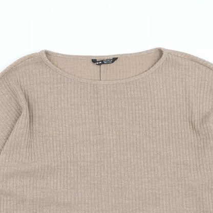 SheIn Womens Brown Round Neck  Polyester Pullover Jumper Size XS