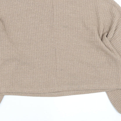 SheIn Womens Brown Round Neck  Polyester Pullover Jumper Size XS