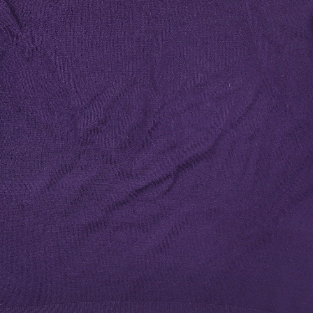 Hutson Harbour Mens Purple Crew Neck  Acrylic Pullover Jumper Size 2XL