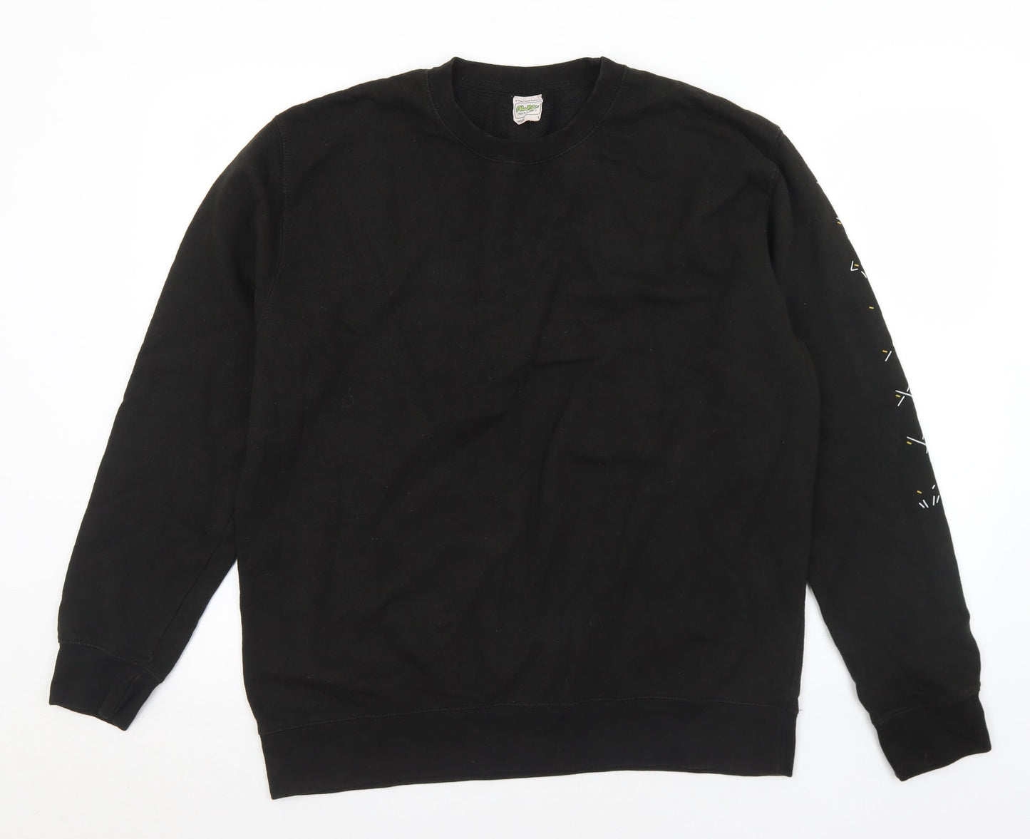 AWD Mens Black  Cotton Pullover Sweatshirt Size L   - Symbols