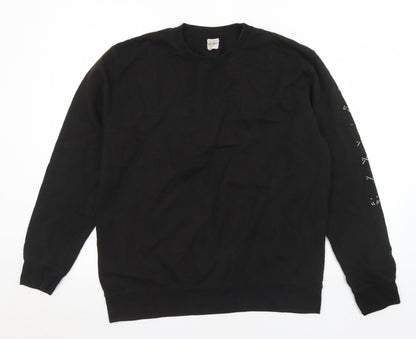 AWD Mens Black  Cotton Pullover Sweatshirt Size L   - Symbols