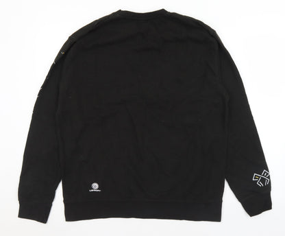 AWD Mens Black  Cotton Pullover Sweatshirt Size L   - Symbols