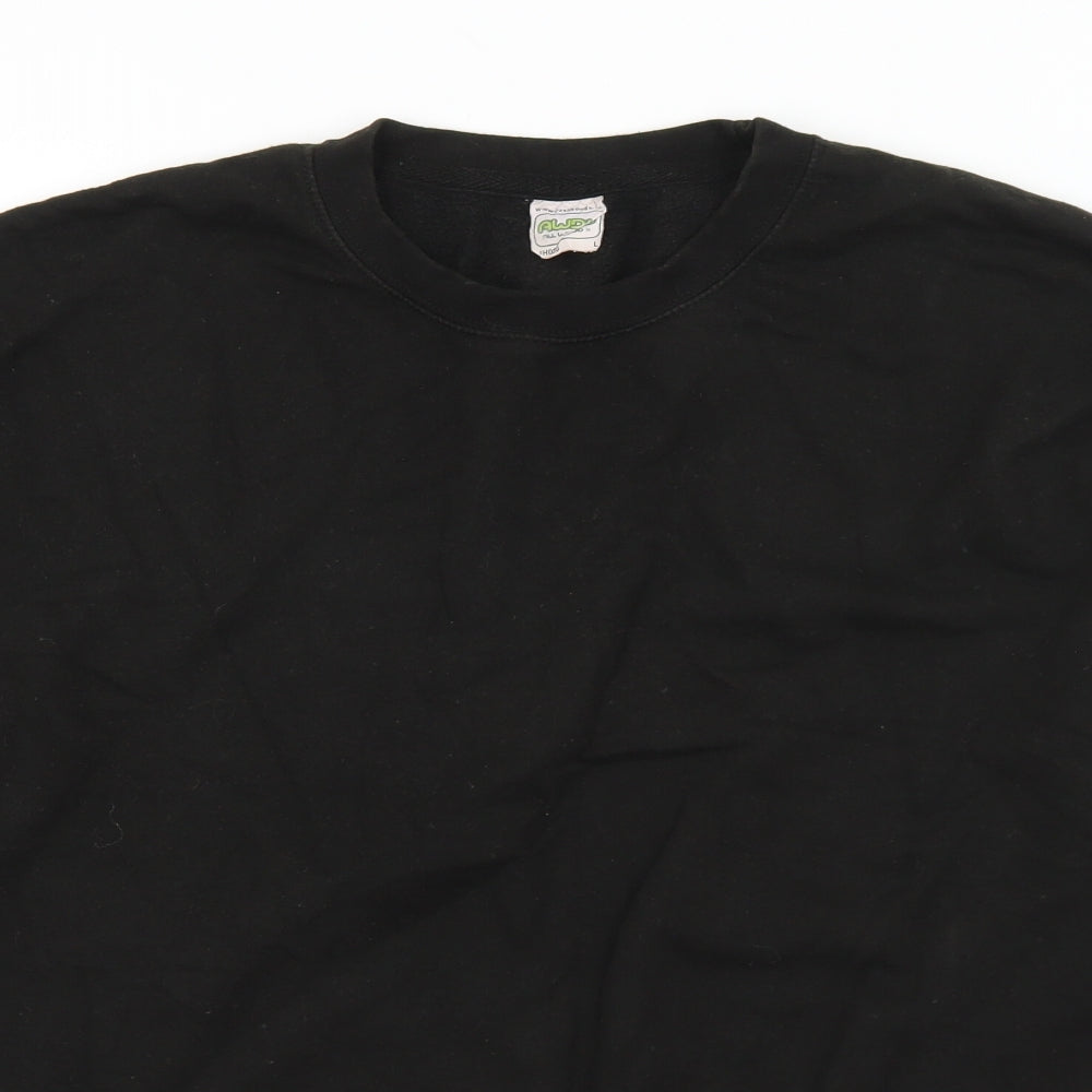 AWD Mens Black  Cotton Pullover Sweatshirt Size L   - Symbols