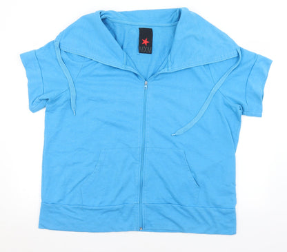 MXM Womens Blue  Cotton Full Zip Sweatshirt Size 2XL  Zip