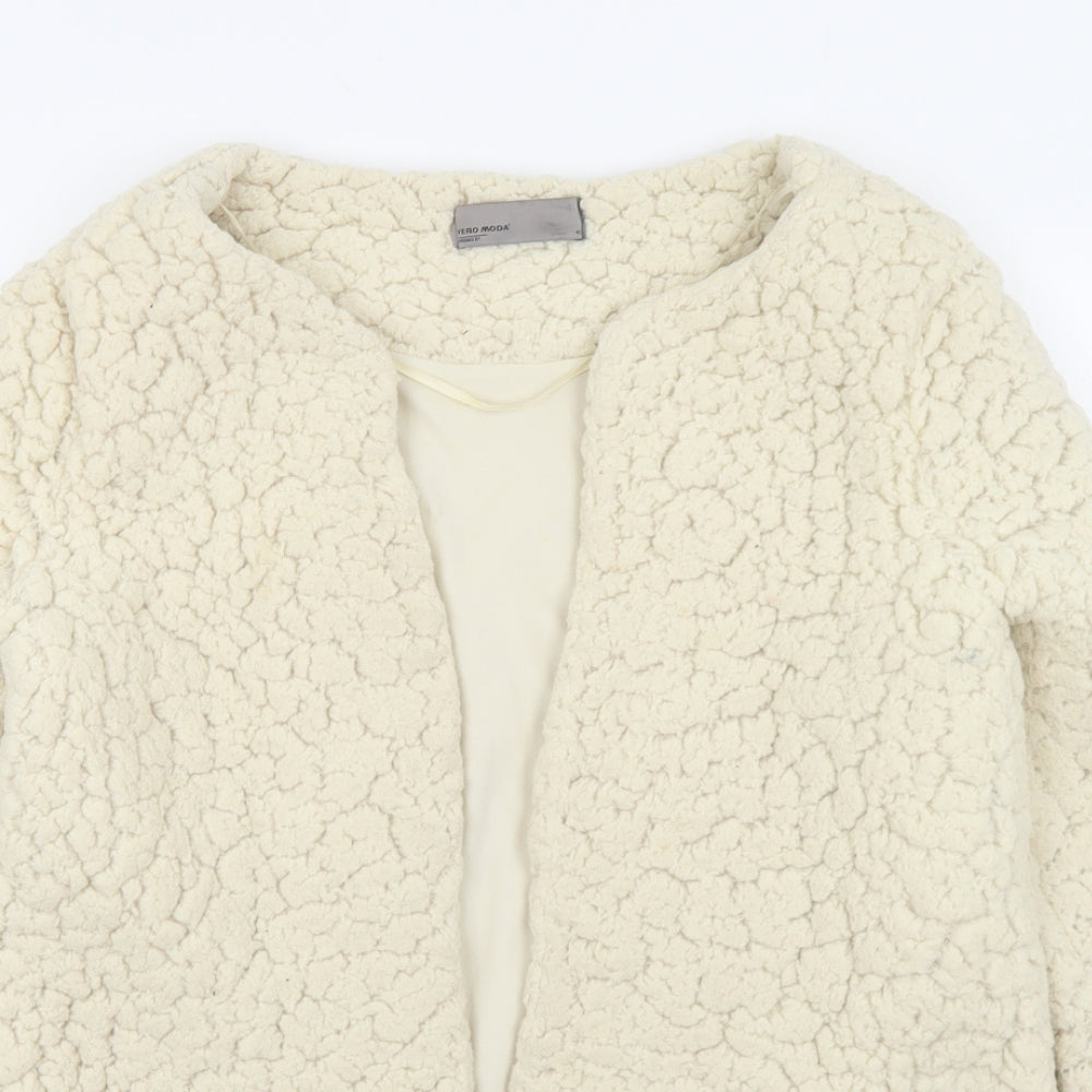 Womens UK Size XS VERO MODA Ivory Cardigan Jumper