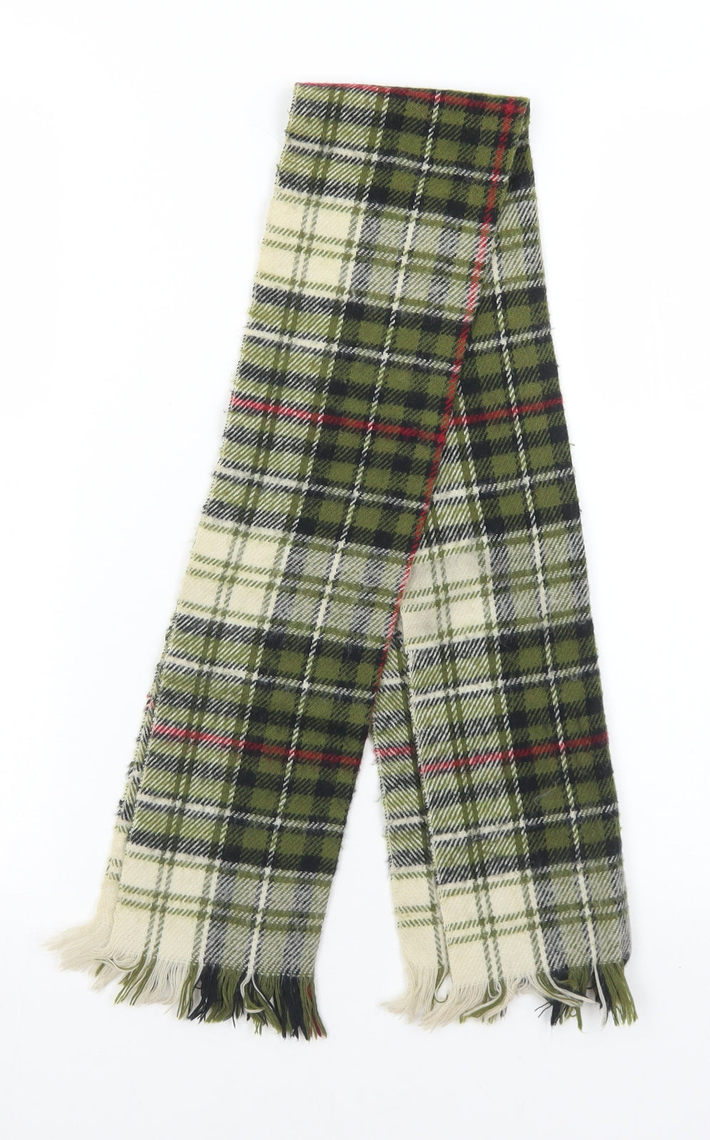 Woody Unisex Green Plaid Acrylic Scarf  One Size