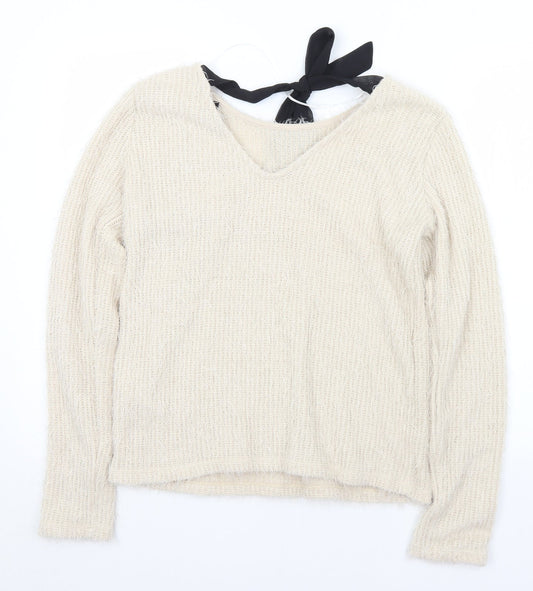 Womens UK Size L VERO MODA Ivory Pullover Jumper