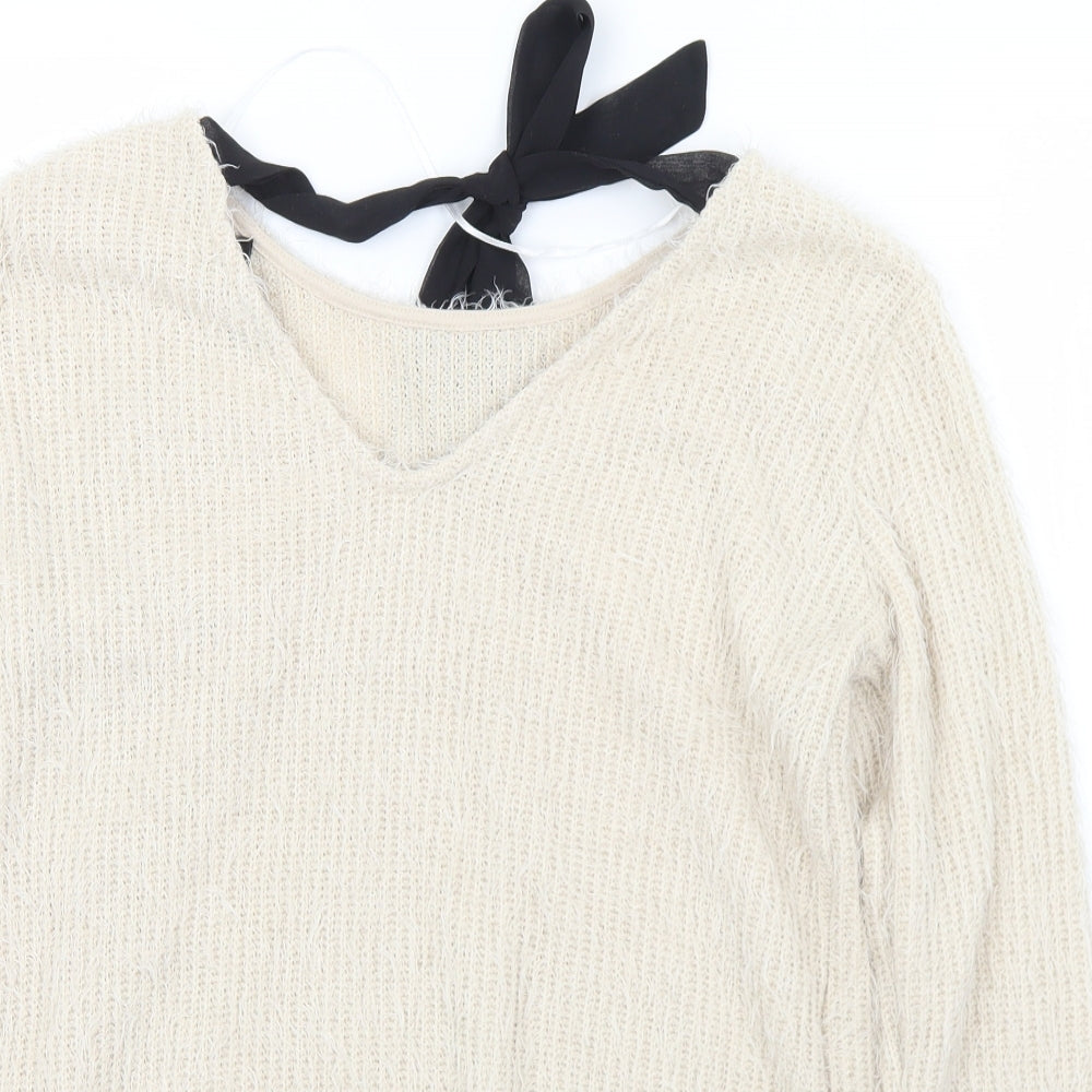 Womens UK Size L VERO MODA Ivory Pullover Jumper