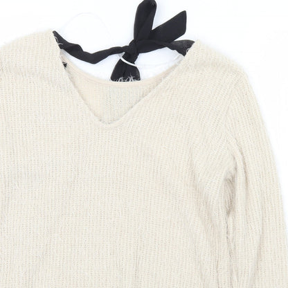 Womens UK Size L VERO MODA Ivory Pullover Jumper
