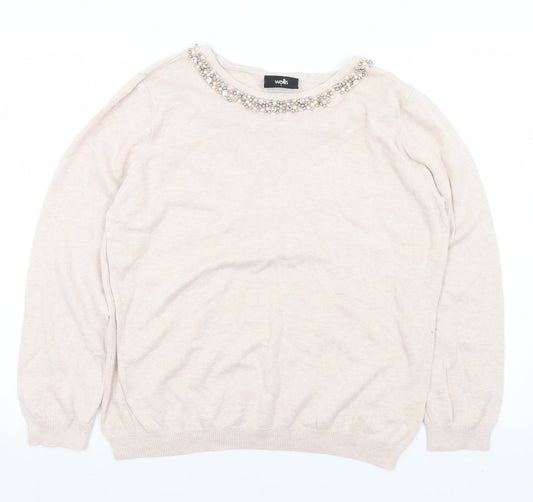 Womens UK Size L Wallis Pink Pullover Jumper