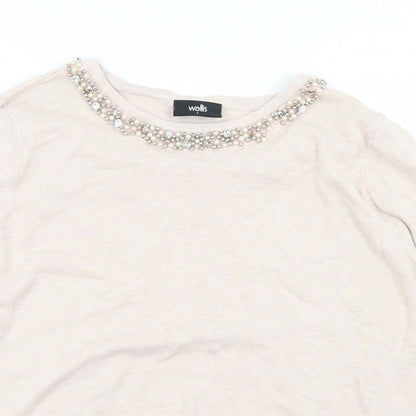 Womens UK Size L Wallis Pink Pullover Jumper