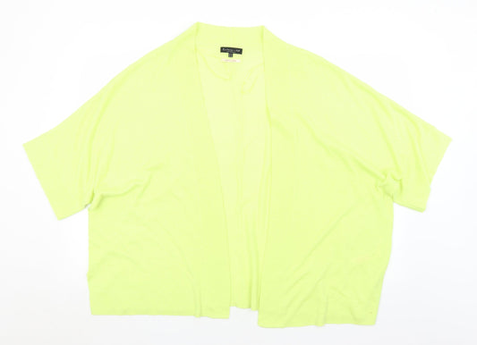 F&F Womens Yellow Collared  Acrylic Cardigan Jumper Size 16