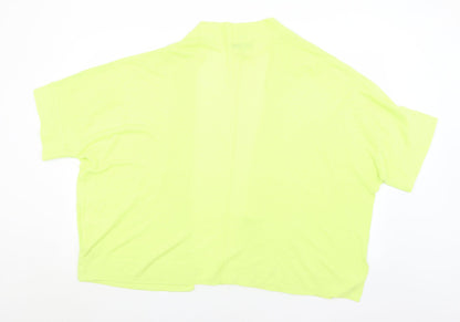 F&F Womens Yellow Collared  Acrylic Cardigan Jumper Size 16