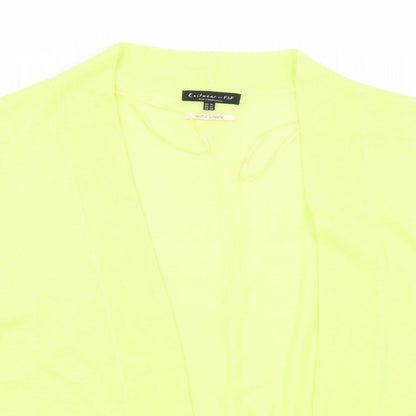 F&F Womens Yellow Collared  Acrylic Cardigan Jumper Size 16