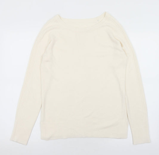 Womens UK Size M Preworn White Pullover Jumper