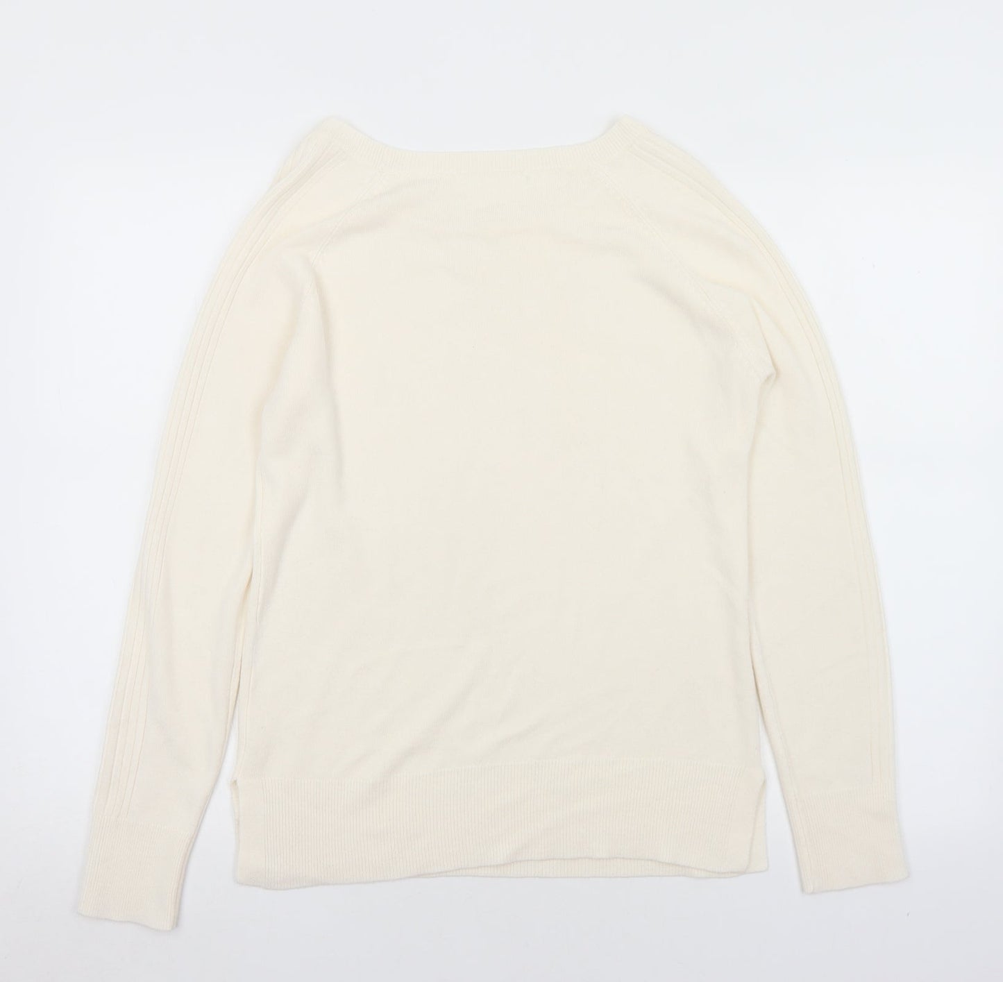 Womens UK Size M Preworn White Pullover Jumper