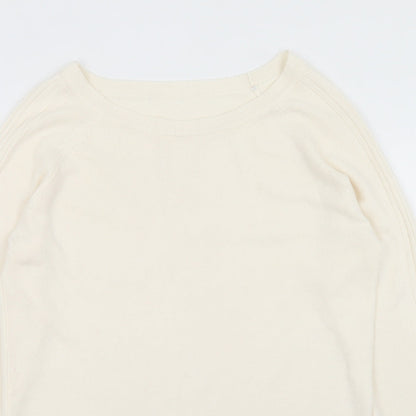 Womens UK Size M Preworn White Pullover Jumper