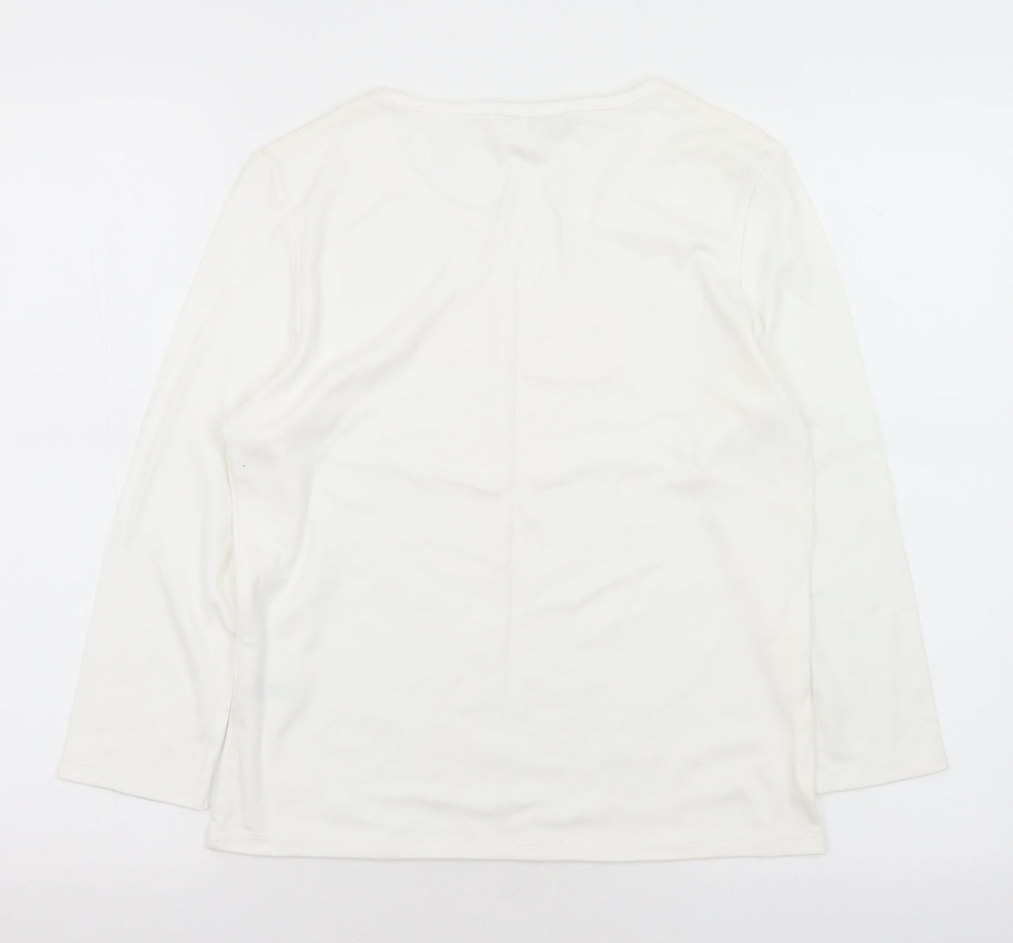 George Womens White  Cotton Basic T-Shirt Size 12 Round Neck - Mum