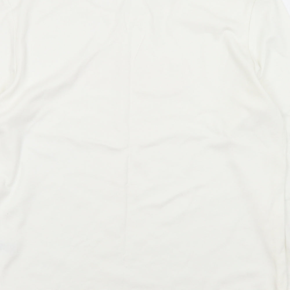 George Womens White  Cotton Basic T-Shirt Size 12 Round Neck - Mum