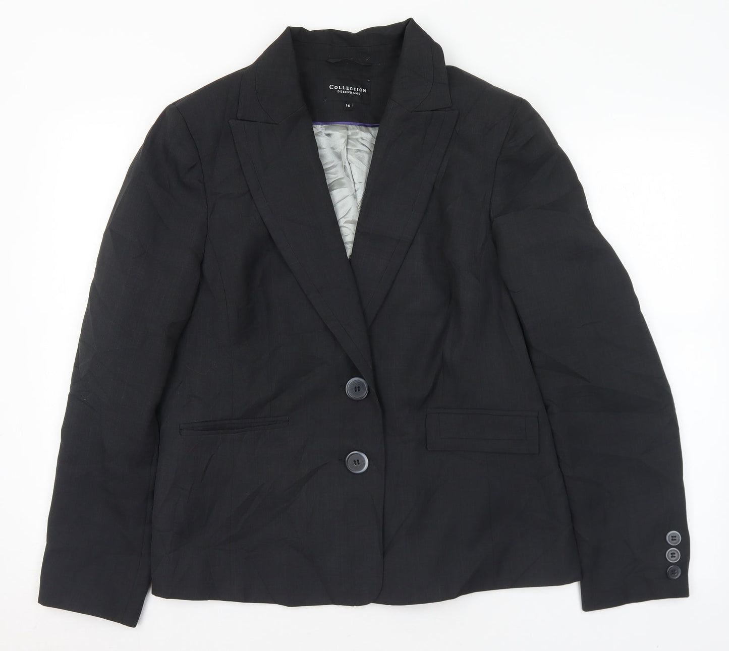Debenhams Womens Grey  Polyester Jacket Suit Jacket Size 16