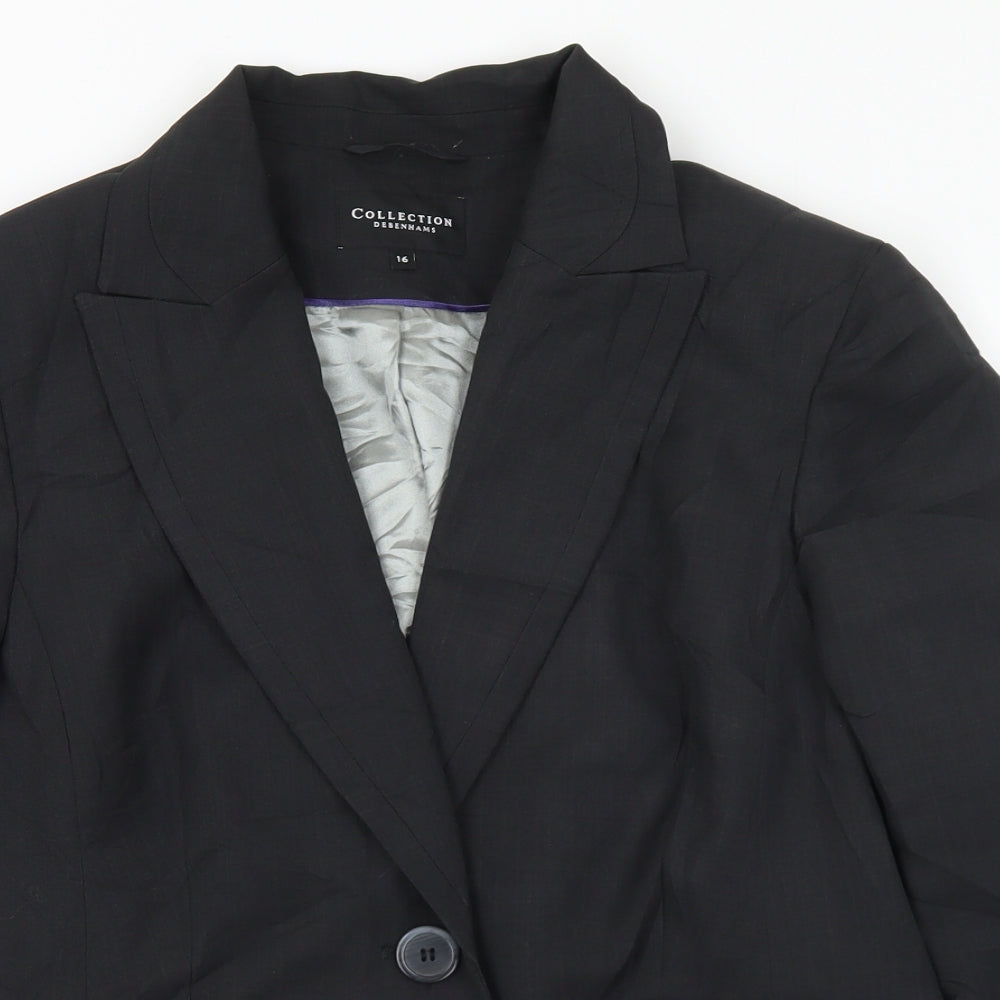 Debenhams Womens Grey  Polyester Jacket Suit Jacket Size 16