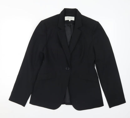 Peacocks Womens Black  Polyester Jacket Suit Jacket Size 10