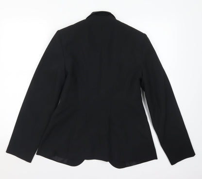 Peacocks Womens Black  Polyester Jacket Suit Jacket Size 10