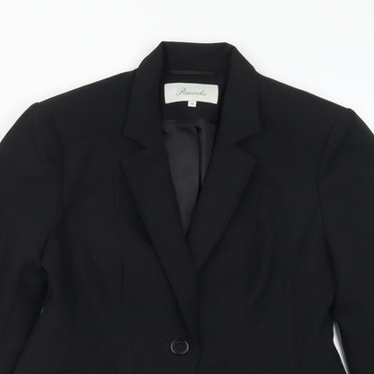 Peacocks Womens Black  Polyester Jacket Suit Jacket Size 10