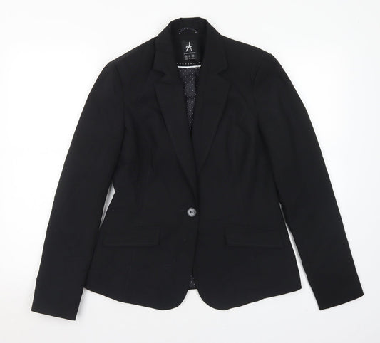 Primark Womens Black Polka Dot Polyester Jacket Suit Jacket Size 12