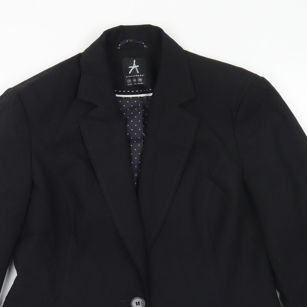 Primark Womens Black Polka Dot Polyester Jacket Suit Jacket Size 12