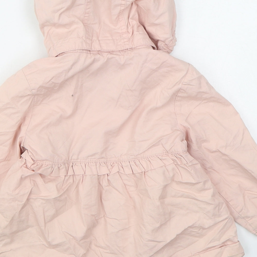 H&M Girls Pink   Parka Coat Size 3 Years  Zip