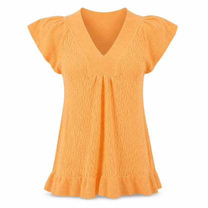 River Island Womens Orange  Cotton Jumper Dress  Size 10  V-Neck Pullover