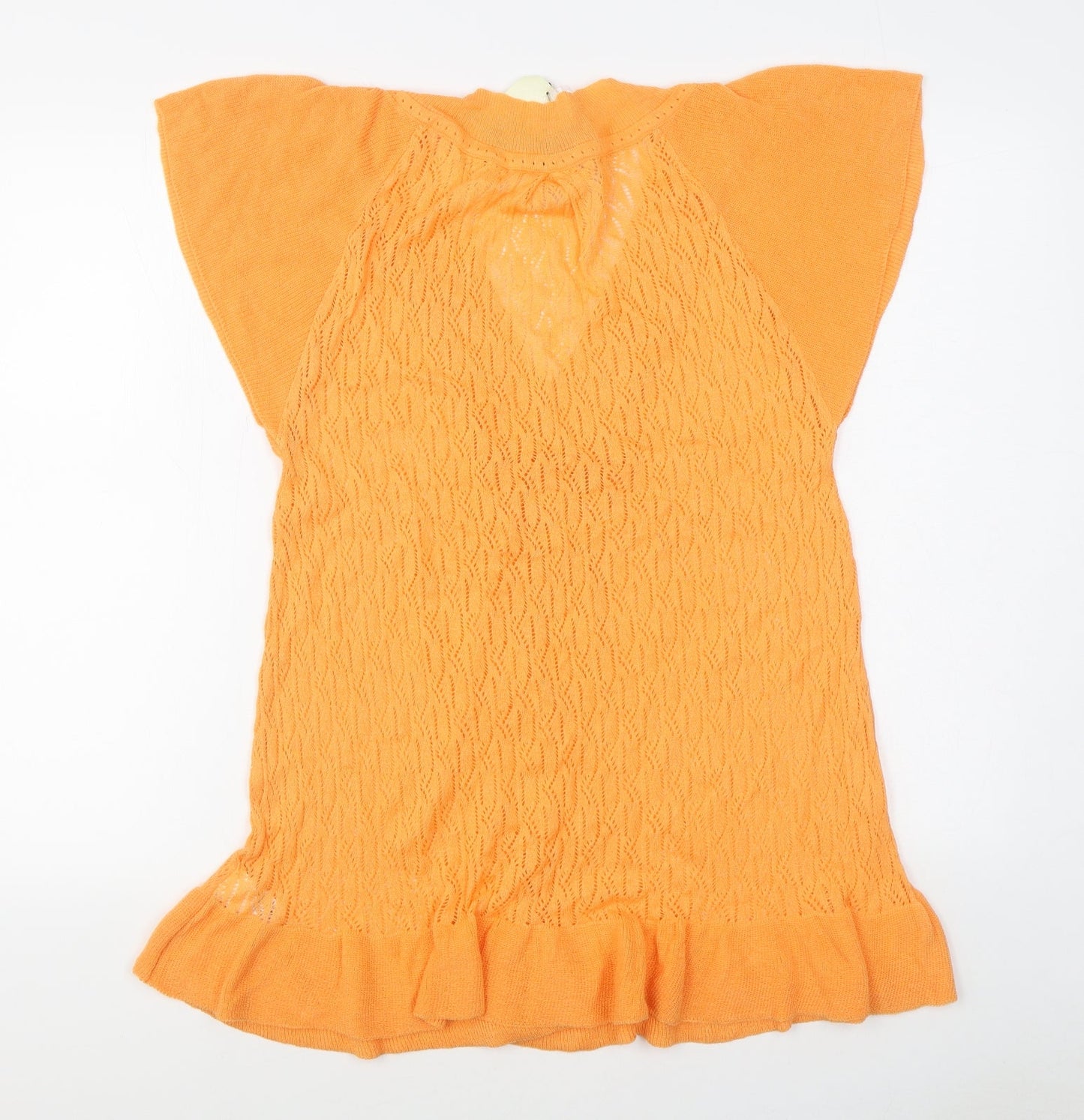 River Island Womens Orange  Cotton Jumper Dress  Size 10  V-Neck Pullover