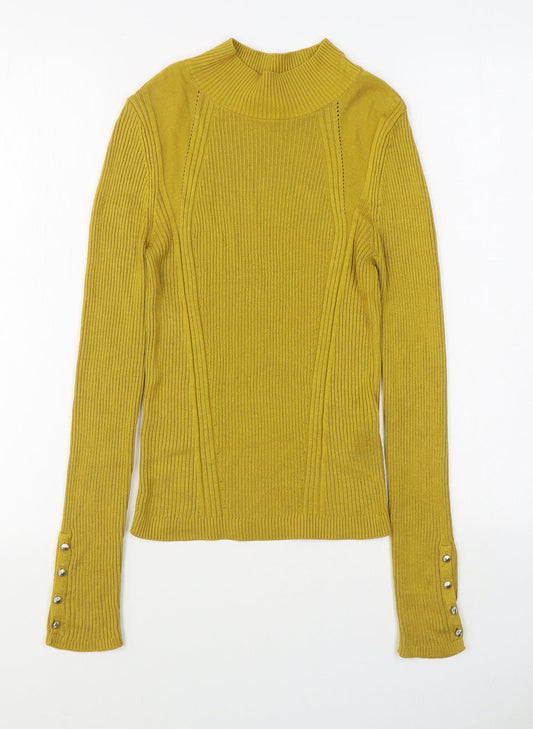 Womens UK Size 10 Topshop Yellow Pullover Jumper