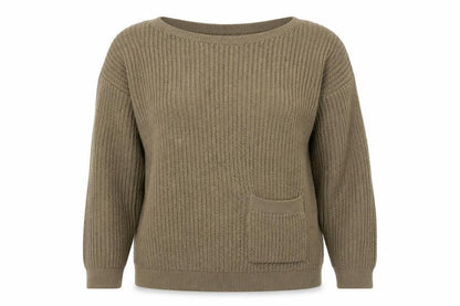 Ivy Womens Brown Boat Neck  Acrylic Pullover Jumper Size M