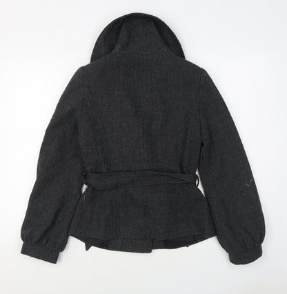 Womens UK Size 8 Miss Selfridge Black Overcoat