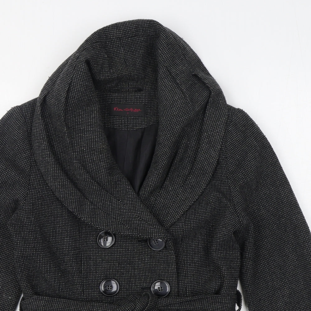 Womens UK Size 8 Miss Selfridge Black Overcoat