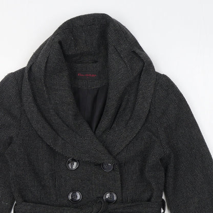 Womens UK Size 8 Miss Selfridge Black Overcoat