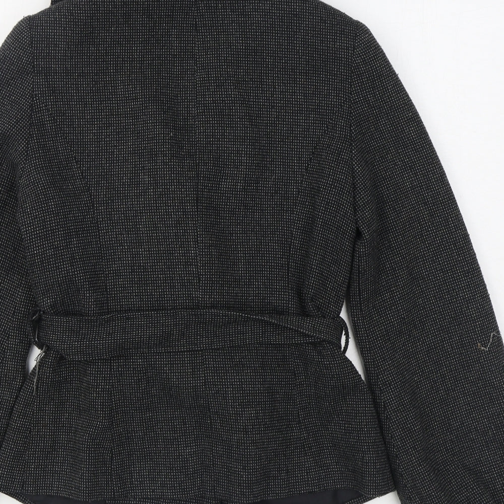 Womens UK Size 8 Miss Selfridge Black Overcoat
