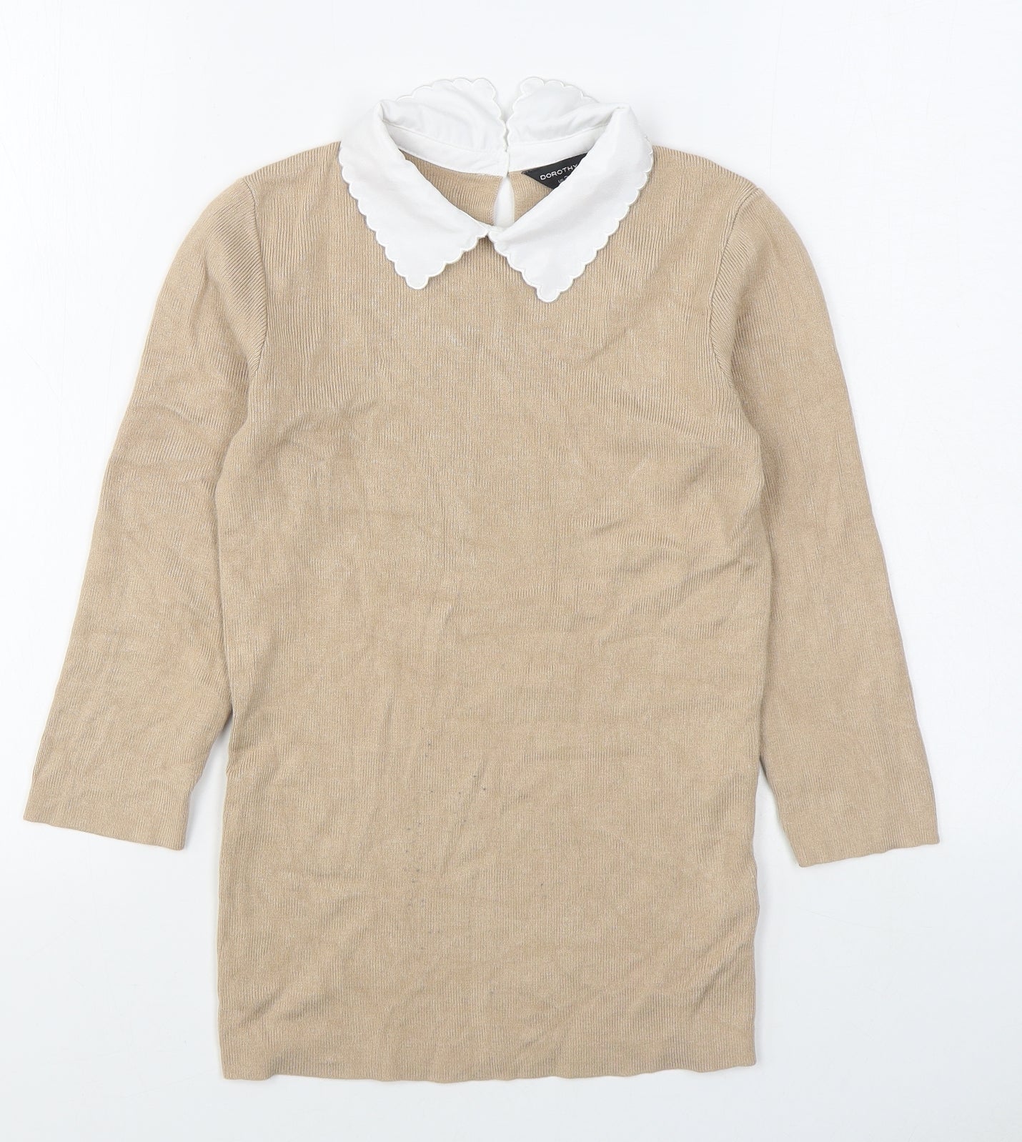 Womens UK Size 6 Dorothy Perkins Beige Pullover Jumper