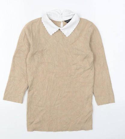 Womens UK Size 6 Dorothy Perkins Beige Pullover Jumper