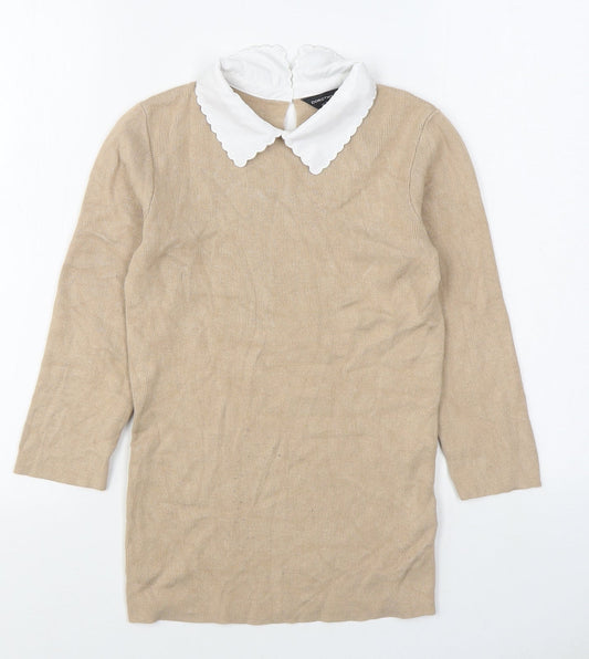 Womens UK Size 6 Dorothy Perkins Beige Pullover Jumper