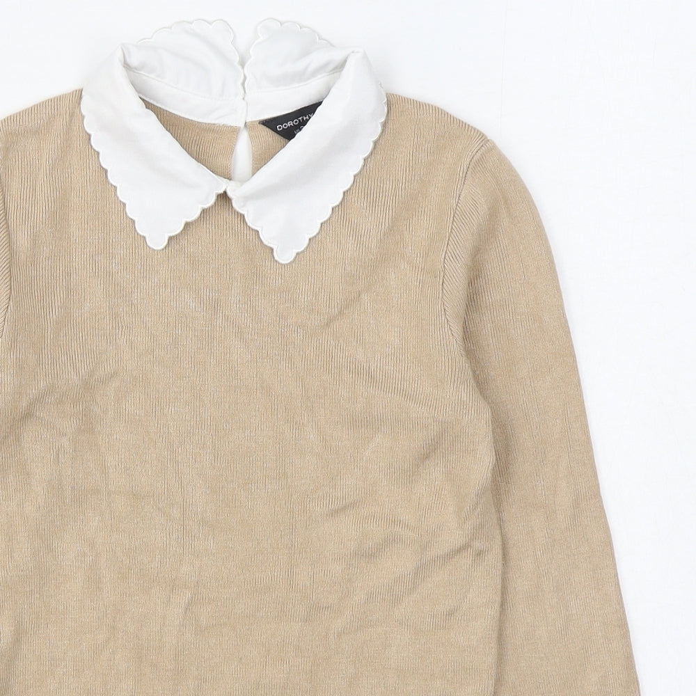 Womens UK Size 6 Dorothy Perkins Beige Pullover Jumper