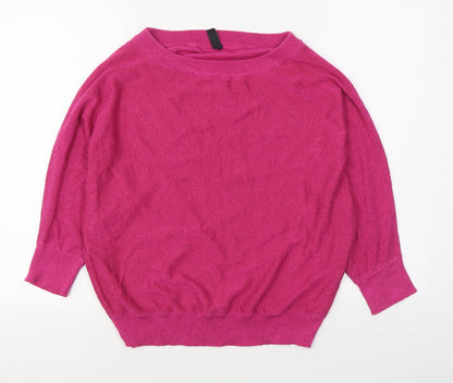 Eksept Womens Pink Boat Neck  Viscose Pullover Jumper Size 2XL