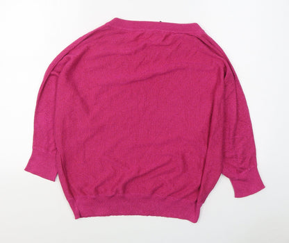 Eksept Womens Pink Boat Neck  Viscose Pullover Jumper Size 2XL