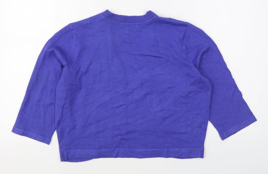 Womens UK Size M Bm Collection Blue Cardigan Jumper