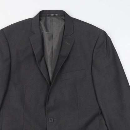 F&F Mens Grey  Polyester Jacket Suit Jacket Size 38
