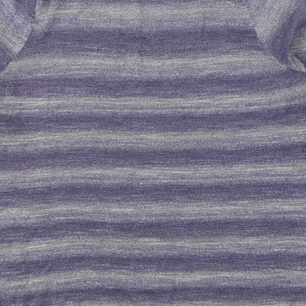 Studio 8 Womens Purple Scoop Neck Striped Acrylic Pullover Jumper Size 22