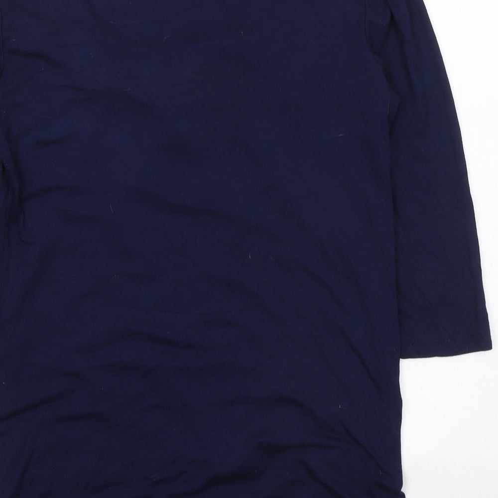 ElaLine Womens Blue  Viscose Jersey Blouse Size 16 Round Neck